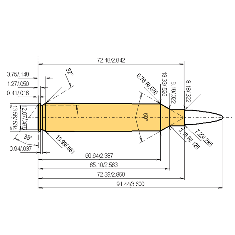 7 mm Rem. SA Ultra Mag Calibres Dimensions et spécifications techniques