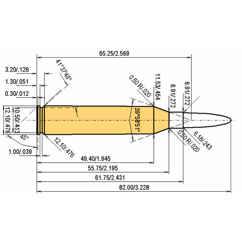 6 x 62 Freres Calibres Dimensions et spécifications techniques