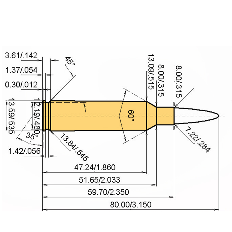 7 mm Blaser Mag Calibres Dimensions et spécifications techniques