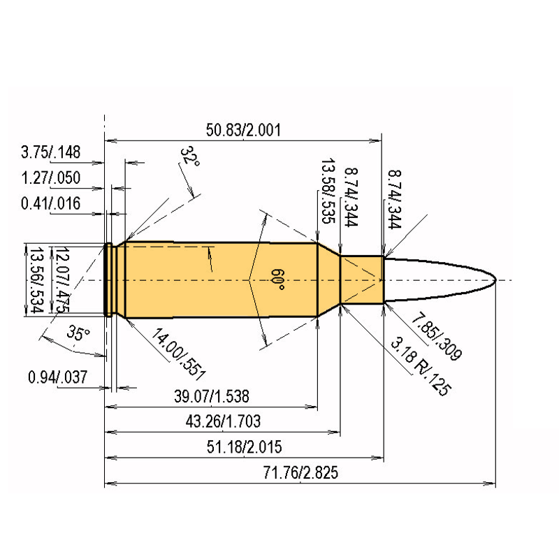 .300 Rem. SA Ultra Mag Calibres Dimensions et spécifications techniques