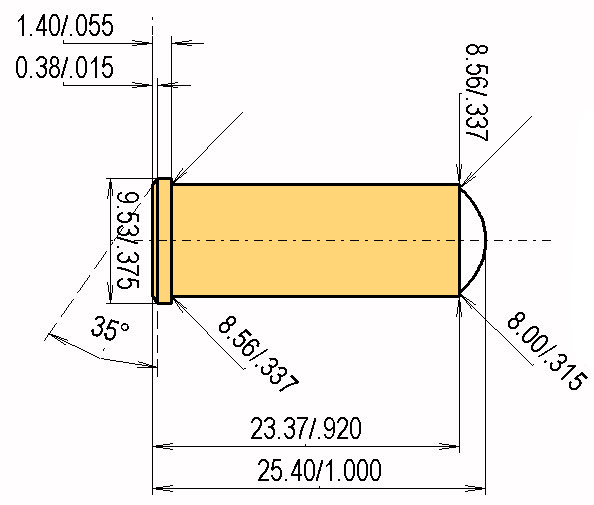 .32 S&W Long Wad Cut. Calibres Dimensions et spécifications techniques