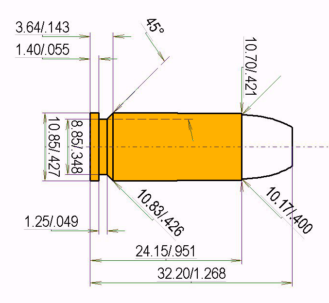 10 mm FAR Calibres Dimensions et spécifications techniques