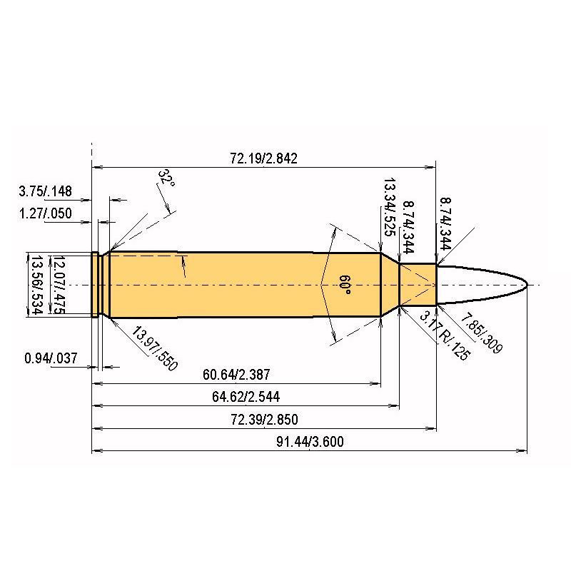 .300 Rem. Ultra Mag Calibres Dimensions et spécifications techniques