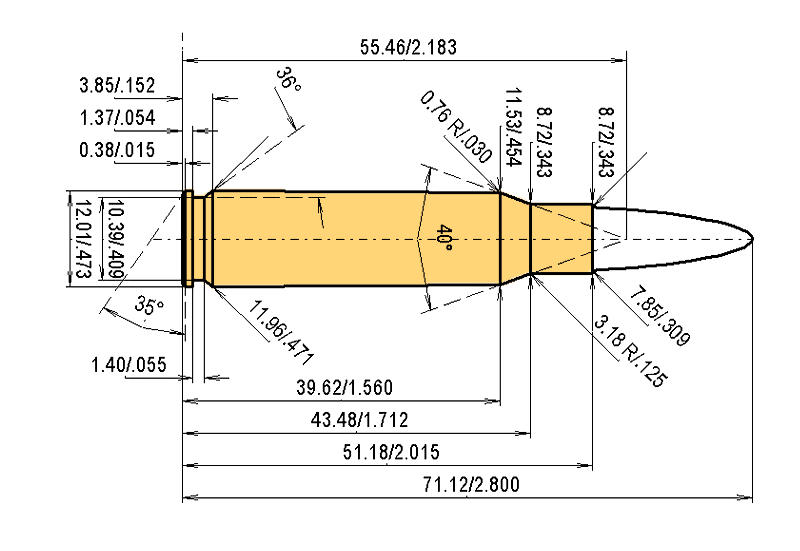 308win Calibres Dimensions et spécifications techniques
