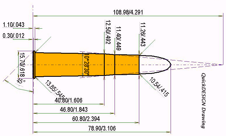 10.3 x 60 R Swiss Calibres Dimensions et spécifications techniques