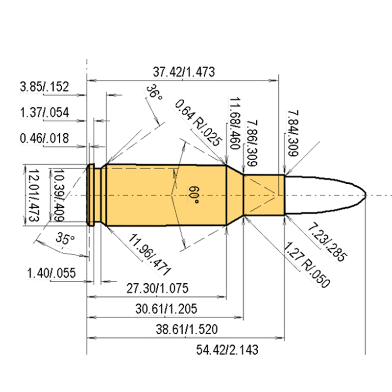 7 mm B.R. Rem. Calibres Dimensions et spécifications techniques