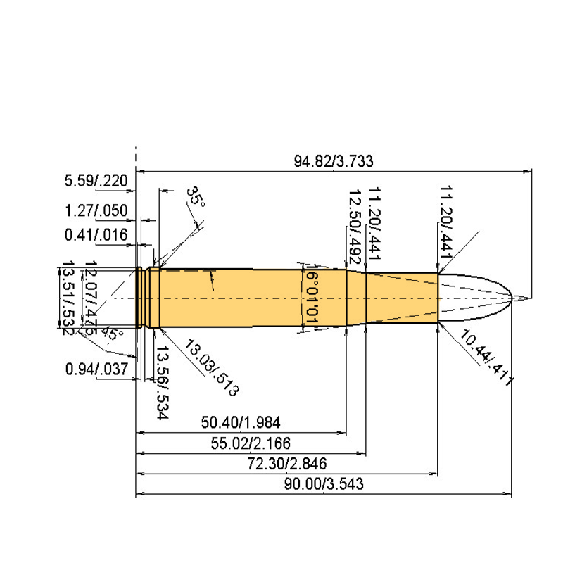 .400 H.& H. Belt.Mag Calibres Dimensions et spécifications techniques