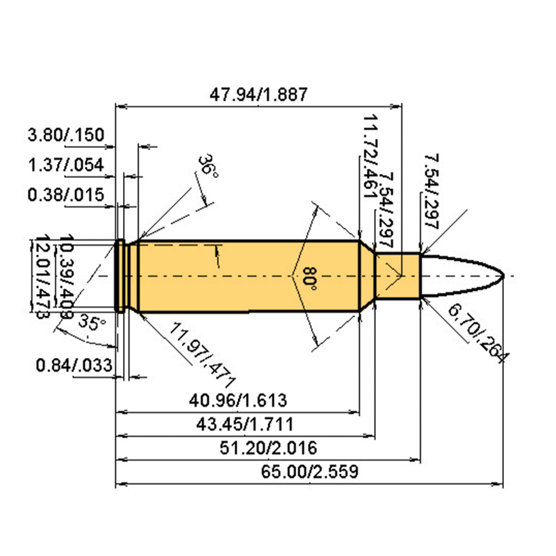 .264 Leroy N.E. Calibres Dimensions et spécifications techniques