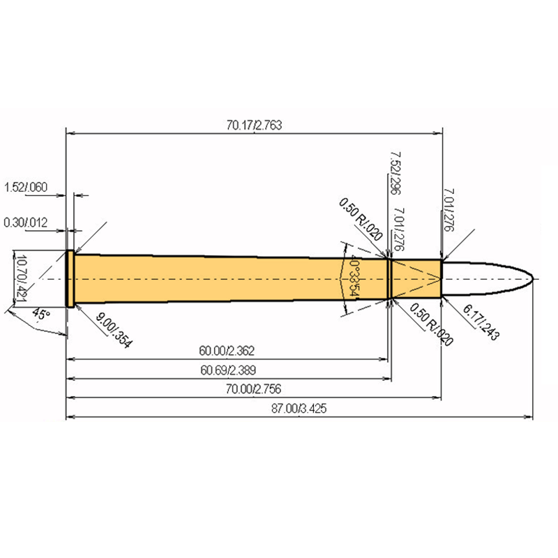 6 x 70 R Calibres Dimensions et spécifications techniques