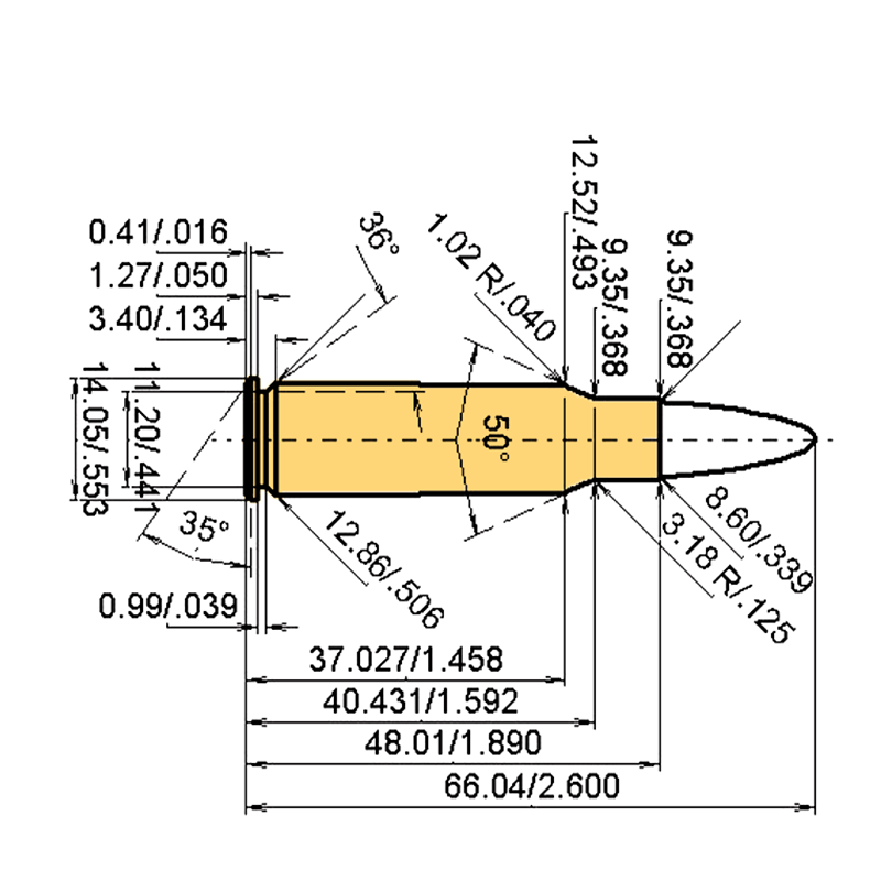 .338 Marlin Express Calibres Dimensions et spécifications techniques
