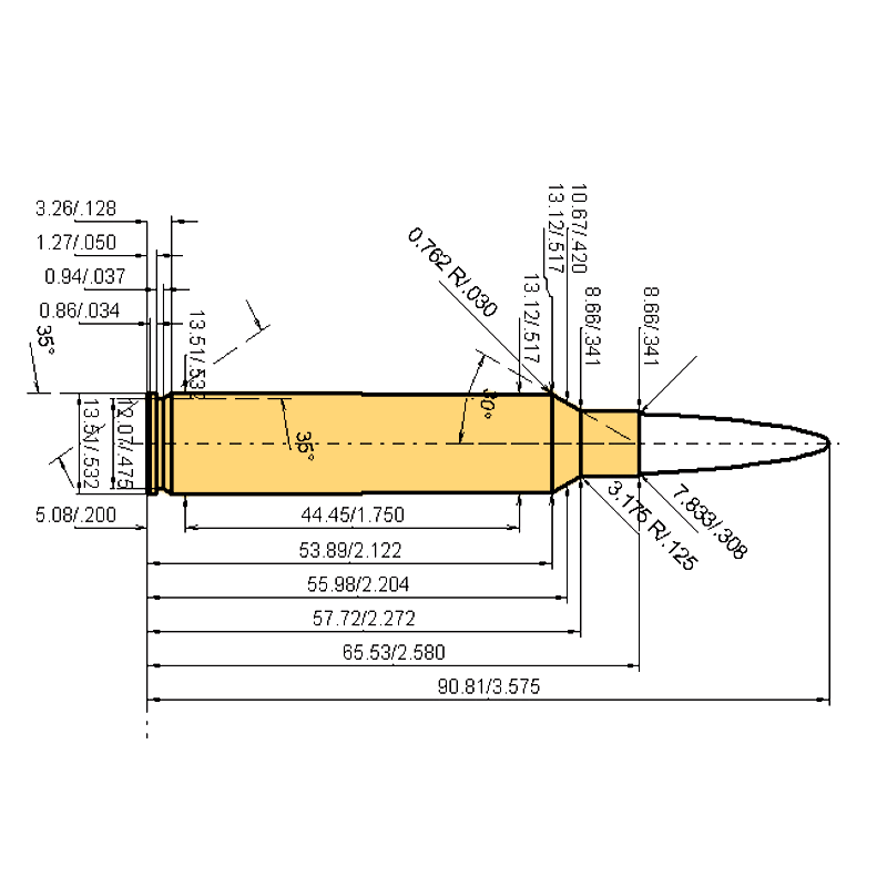 .300 Precision Rifle Calibres Dimensions et spécifications techniques