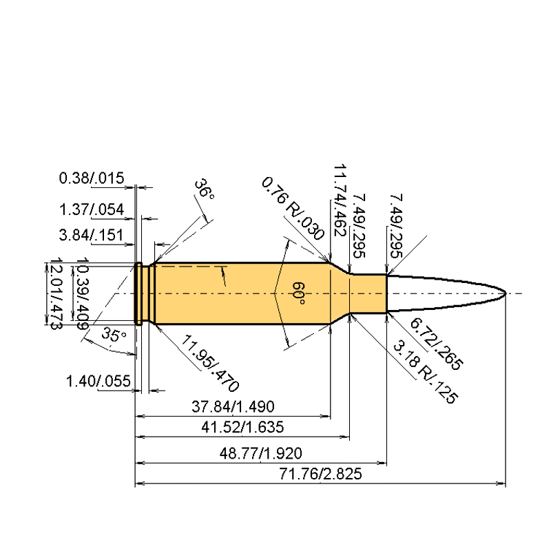 65creedmoor Calibres Dimensions et spécifications techniques