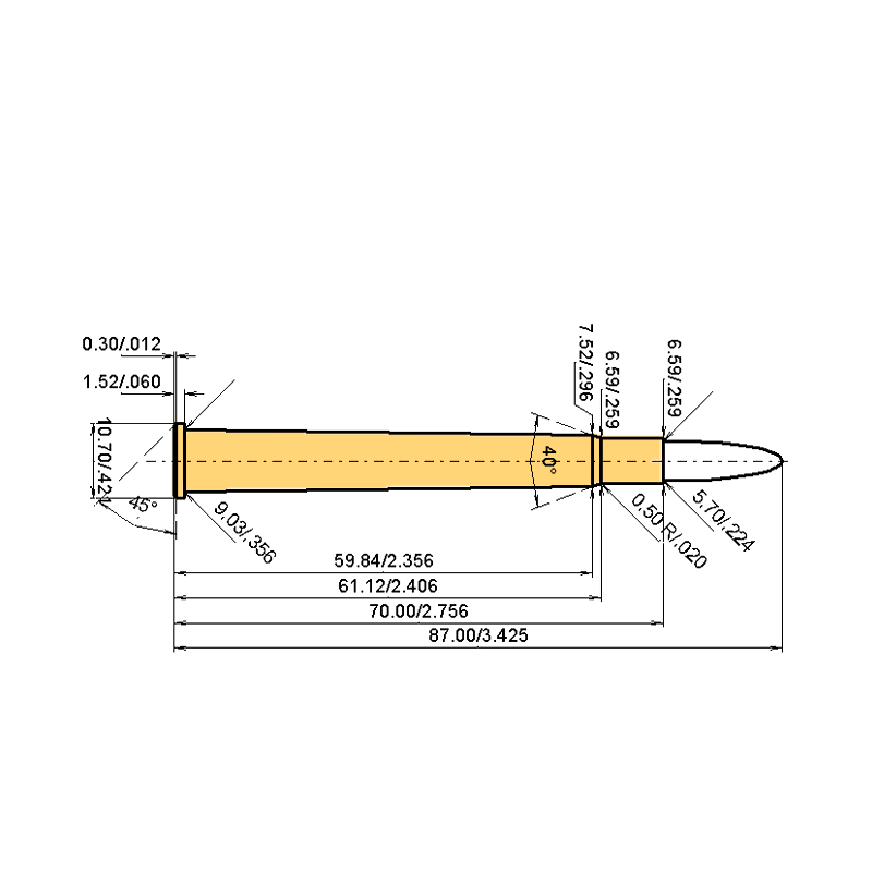 5.6 x 70 R Calibres Dimensions et spécifications techniques