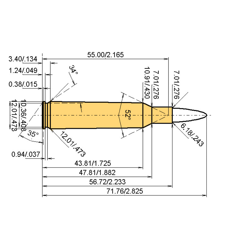 Charges pour .244 Rem. avec .243 | 65gr | CutEdge ESP Raptor balle